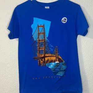 San Francisco California Golden Gate Gildan Blue Short Sleeve Small